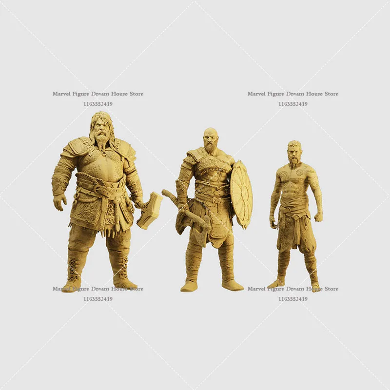 1/64 1/43 1/35 Scale Miniature Scene Doll White Model Un-panited God Of War Kratos Thor Baldr  Mini Action Figure Prop