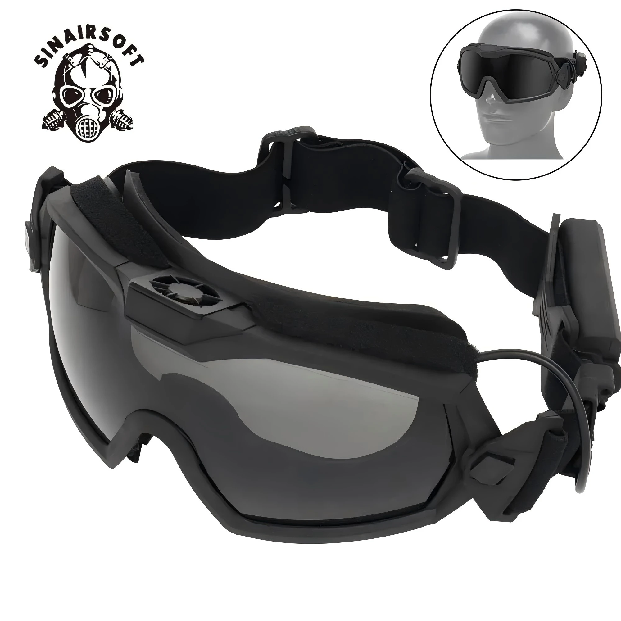

Tactical Goggles Protective Anti-fog Goggles with Micro Fan Airsoft Hunting Glasses
