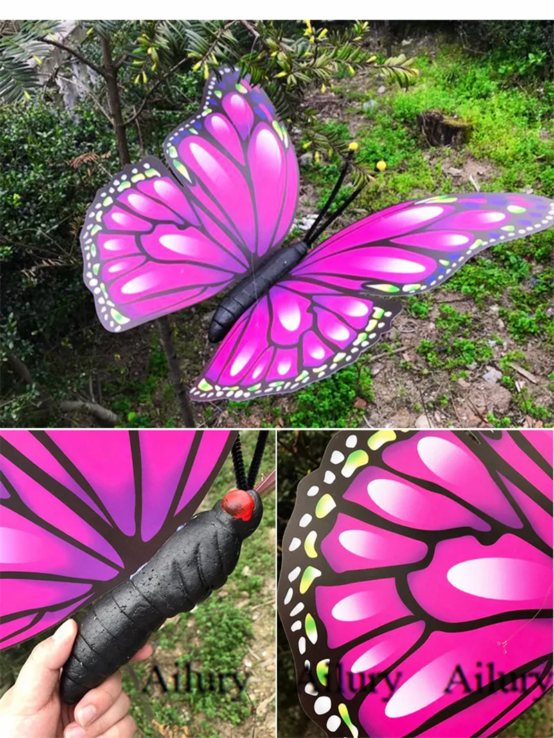 60cm Big Simulation Butterfly 3D Outdoor Shopping Mall Wedding Festival Decoration Hollow Large Hanging With Line Christmas Xmas