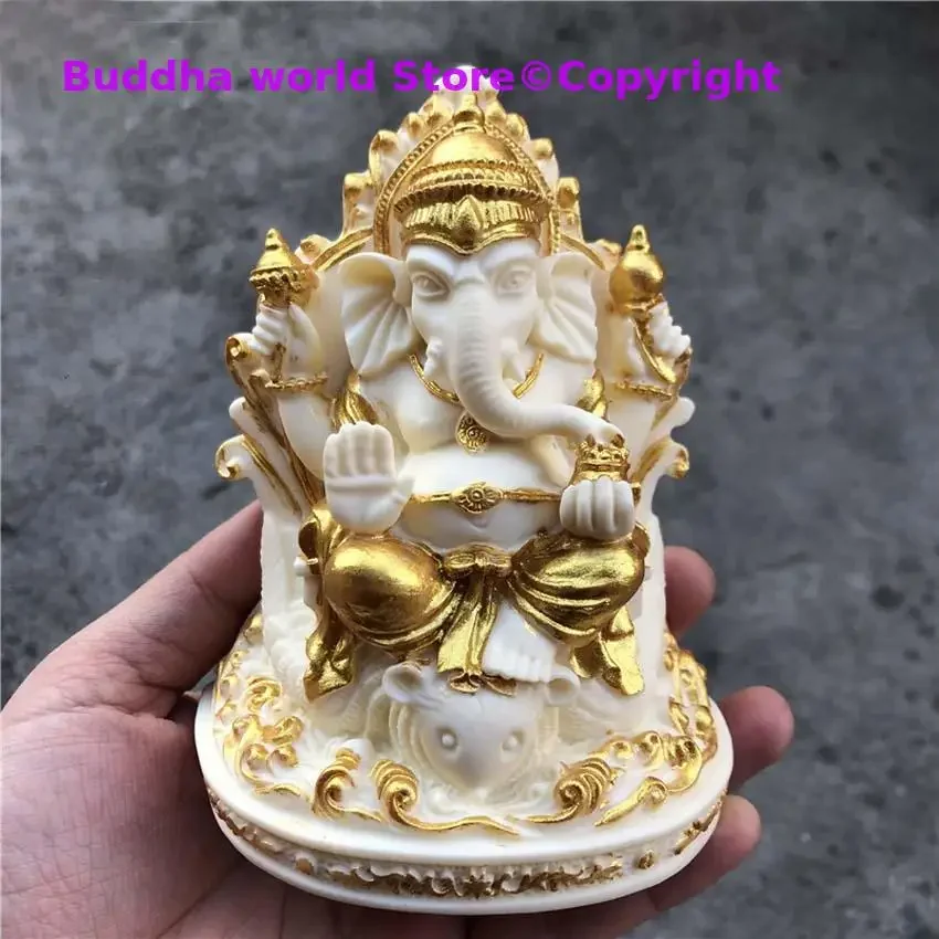 Asia India Tailandia greco-budista hogar oficina talismán casa protección dorado Ganesha Dios de la riqueza estatua de Buda