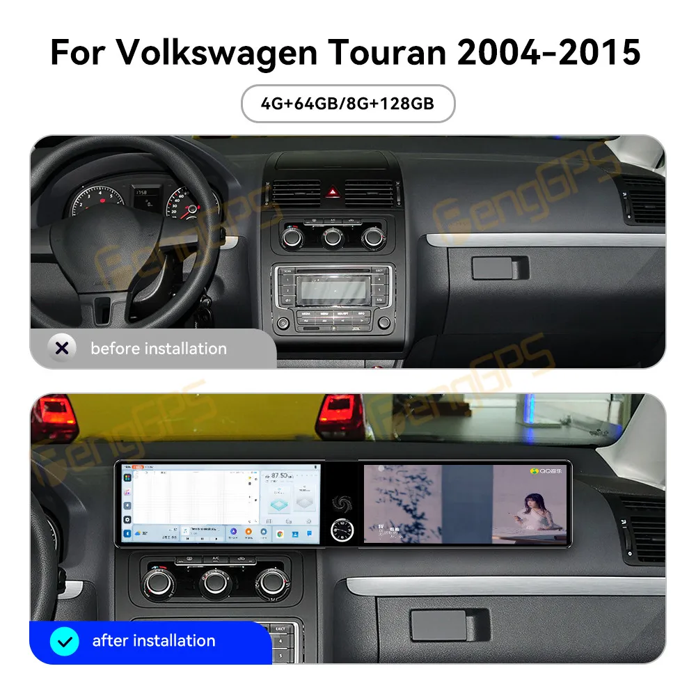 For Volkswagen Touran 2004-2015 Android Car Radio Multimedia Video Wireless Carplay Autoradio Stereo GPS Navigation Head Unit