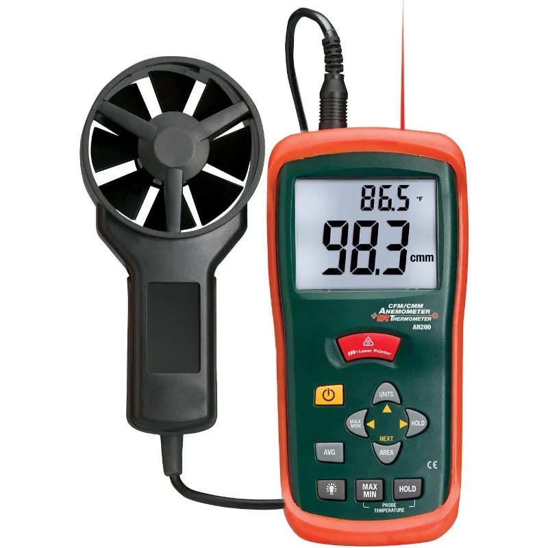 

AN200 CFM/CMM Mini Thermo-Anemometer with Built-in Infrared Thermometer