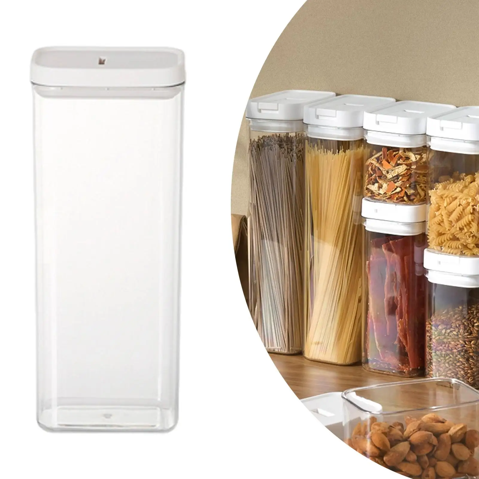 Clear Airtight Plastic Jar with Wide Opening Kitchen Organizer for Tea Coffee Sugar Snacks and Food Storage 1800 Ml