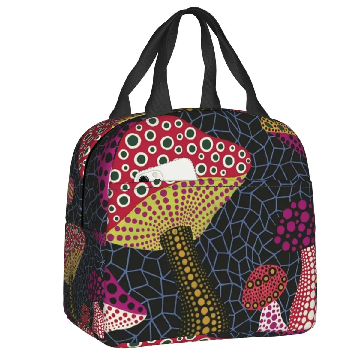 

Custom Yayoi Kusama Insulated Lunch Bags for School Office Abstract Pop Art Leakproof Cooler Thermal Bento Box Women Children