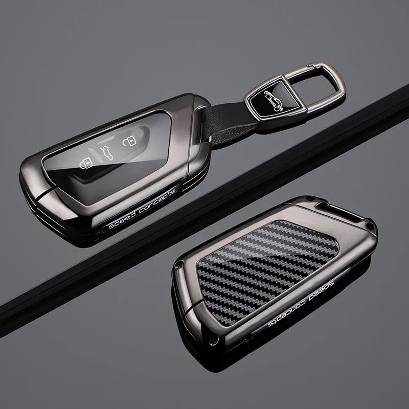 Schutzhülle für Autoschlüssel aus Zinklegierung und Kohlefaser für VW Golf GTI R MK8 ID.3 ID.4 Seat Leon Tarraco Ateca Cupra Born Zubehör