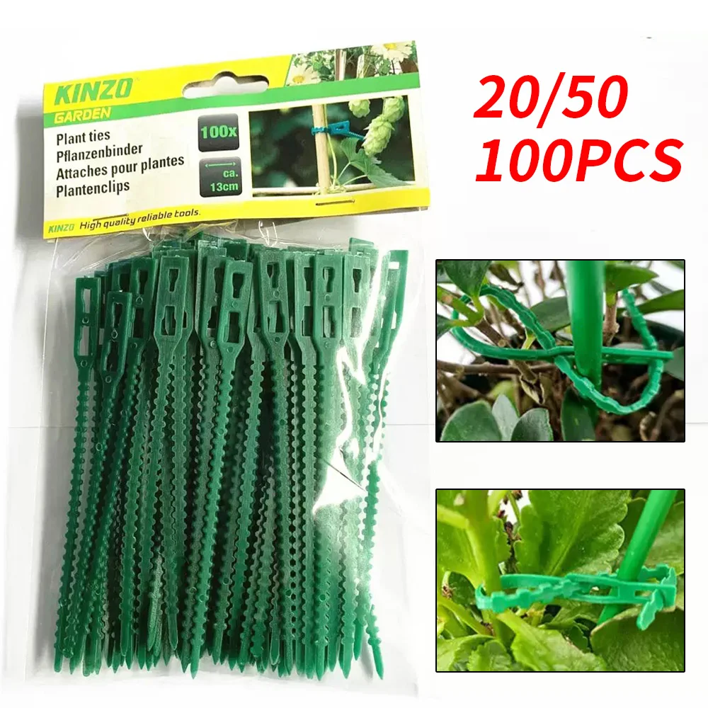 

Green Garden Cable Ties 20/50/100PCS-13CM Each Pack for Fixing Garden Plants Durable Plant Support Garden Care Accessories