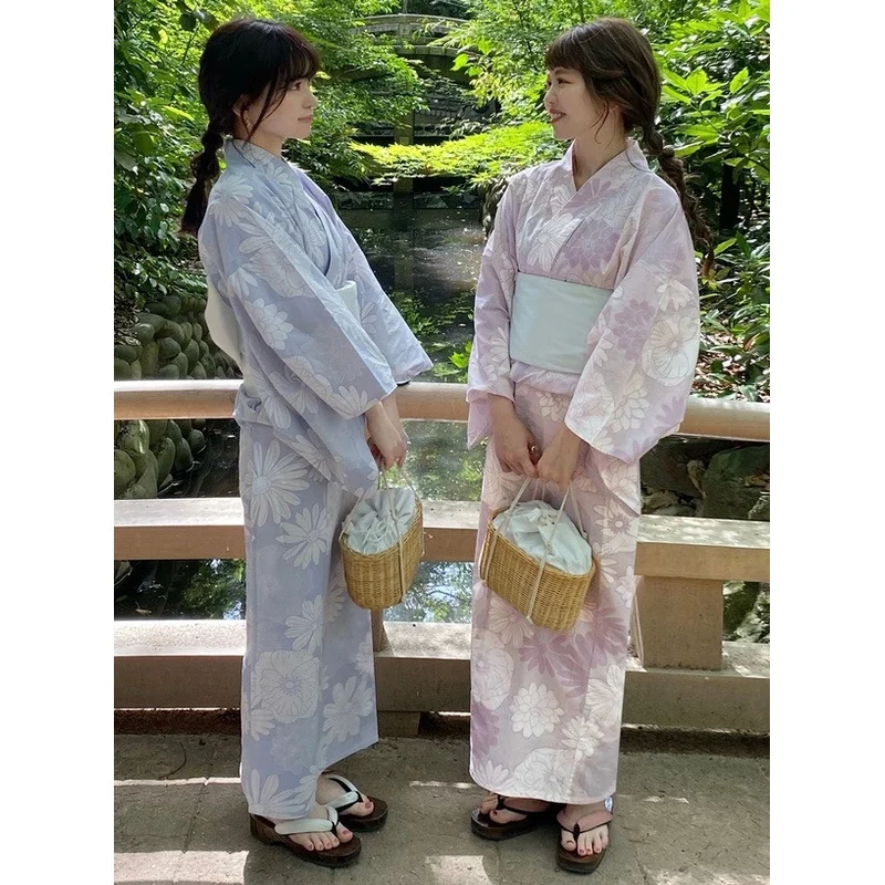 

Pure Cotton Kimono Dr Twin Stars New Travel Photoaphy Japanese Sle Batobe Women's Ethnic Clothing Stage Costume