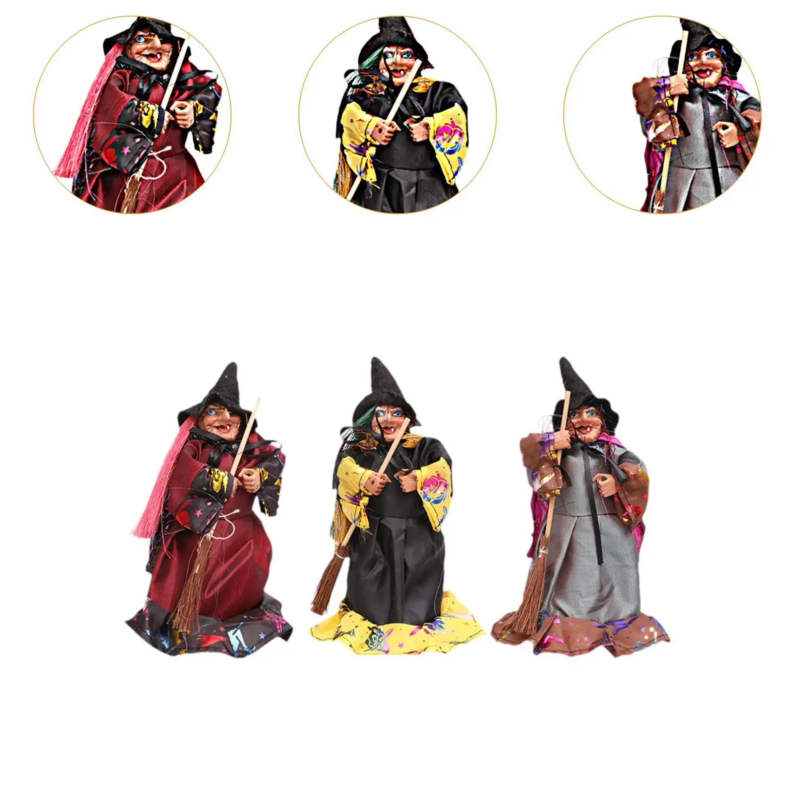 3 Pieces Halloween Statue Resin Sculpture for Cabinet Living Room Fireplace image 5