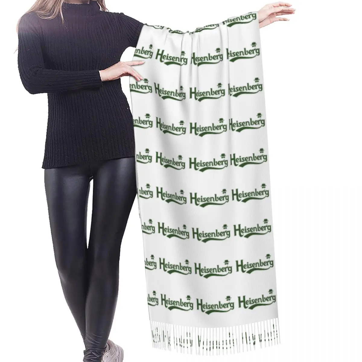 Breaking Bad Heisenberg Scarf Wrap for Women Long Winter Warm Tassel Shawl Unisex Walter White Fashion Versatile Gift Scarves