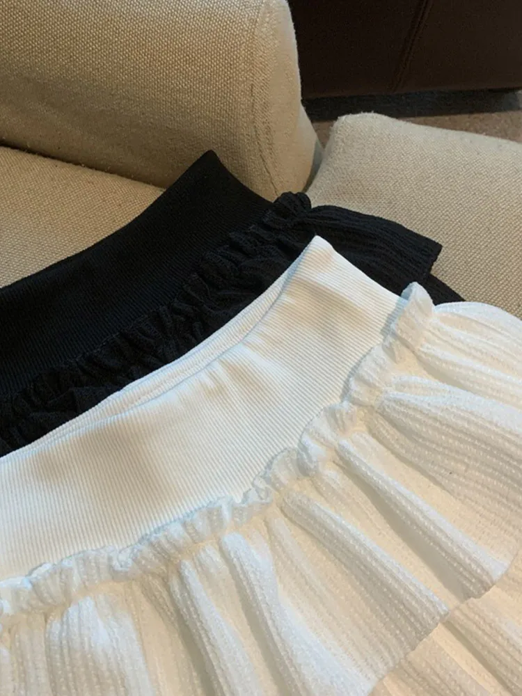 Summer new sweet and versatile ballet style anti glare fluffy skirt