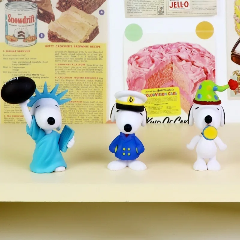 Novo concerto série snoopy 6 pçs japão dos desenhos animados amendoim mini figura modelo brinquedos decoração de mesa modelo presente aniversário presentes natal