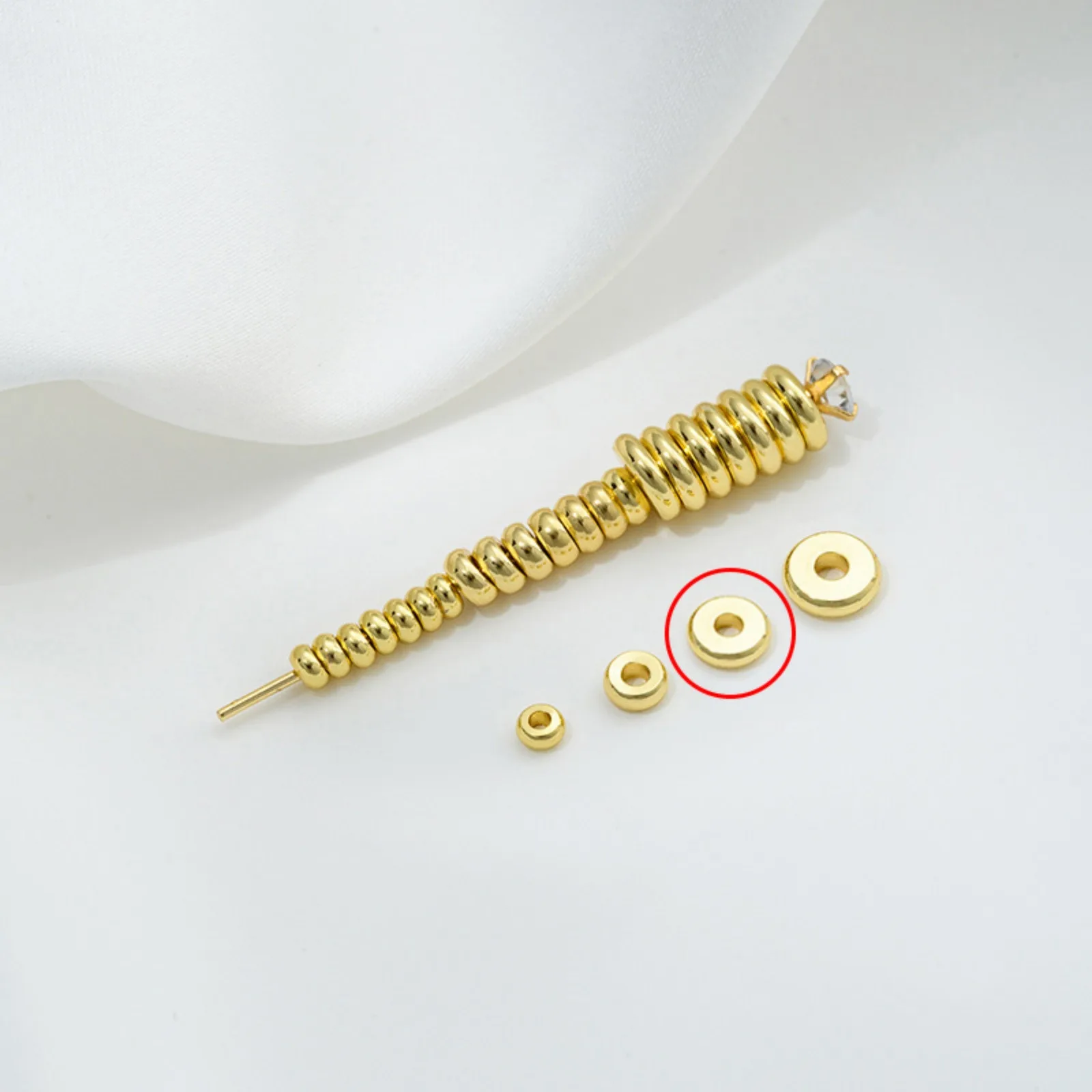 10/20PCs 3-6mm Brass Flat Round Loose Spacer Beads Separators Beads For Jewelry Bracelet Making Supplies Diy Accessories