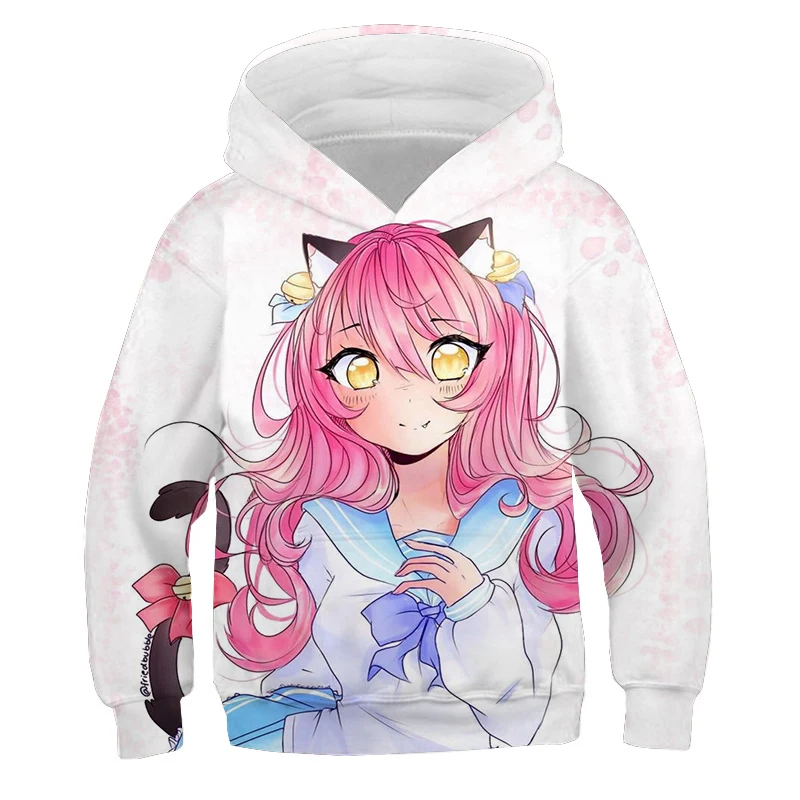 Anime felpa con cappuccio Aphmau Merch felpe con cappuccio per ragazze Kawaii Cartoon felpe adolescenti 3D Print pullover abbigliamento per bambini