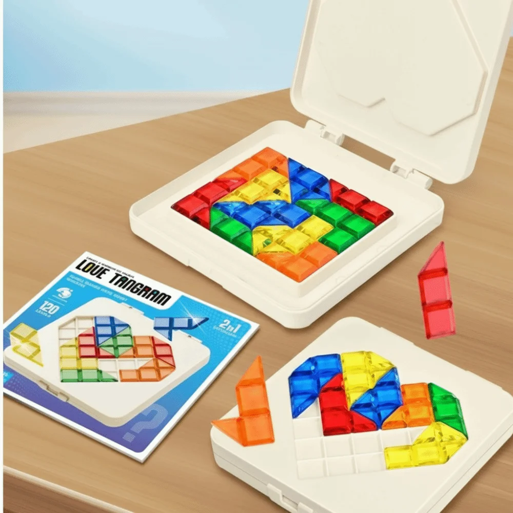 

Development Game 3D Puzzle Colorful Montessori Love Heart Puzzle Tabletop Games Education