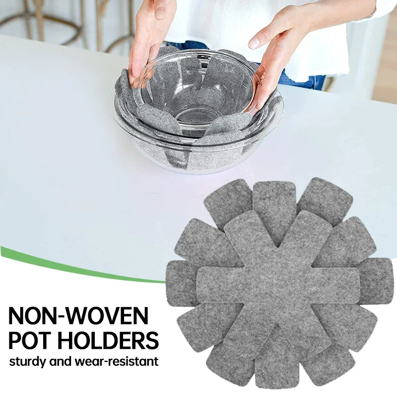 5/10PCS 26/35/38CM Felt Cookware Protectors Pan Pot Separators Scratch Guard Pads for Kitchen Cabinet Storage