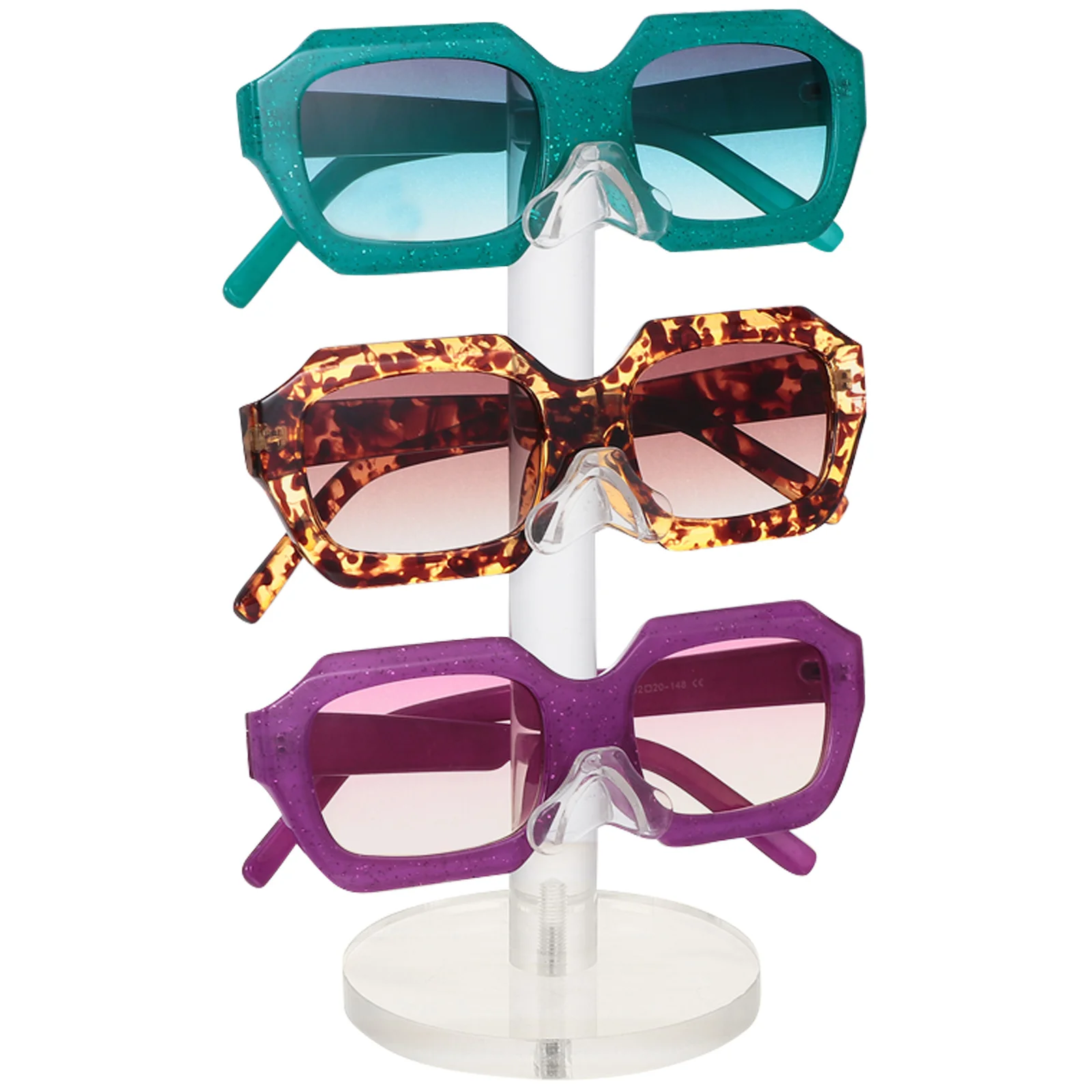 1 قطعة النظارات الاكريليك واضحة عرض موقف النظارات الشمسية الأنيقة تخزين الرف لمتجر عرض المنزل استخدام النظارات الشمسية تخزين الرف #2