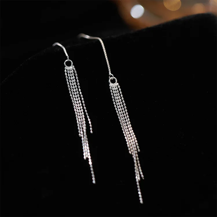 Ohrringe aus 925er-Sterlingsilber mit Quasten für Damen, Schmuck, Verlobung, Piercing, Großhandel, Zubehör, verhindert Allergien, Geld 925 – Detail 10