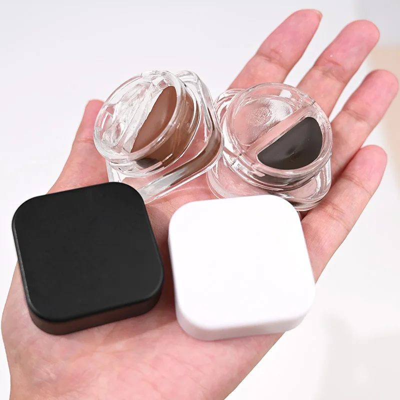 معجون الحواجب اثنان في واحد، كريم تصفيف الحواجب مقاوم للماء ويدوم طويلاً بدون شعار