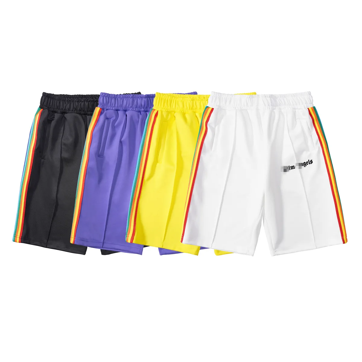 

Trendy brand PALM ANGELS casual side rainbow striped shorts elastic waist men's and women's sports five-point pants