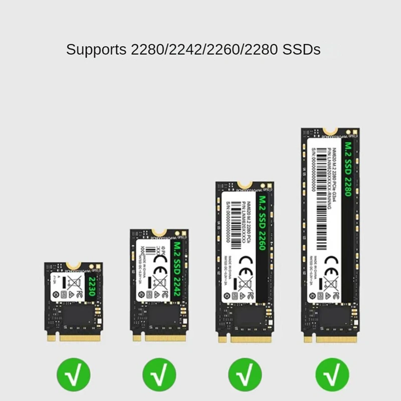 Imagem -03 - Nvme Ssd Enclosure 20gbps Usb 3.0 tipo c Pcie Case Externo Usb3 m2 Caixa de Armazenamento Tampa Disco Rígido de Estado Sólido M.2