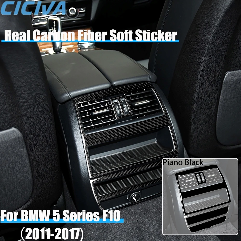 

Real Carbon Fiber Car Accessories Rear Air Vent Trim Cover Soft Sticker For BMW 5 Series F10 2011 2012 2013 2014 2015 2016 2017