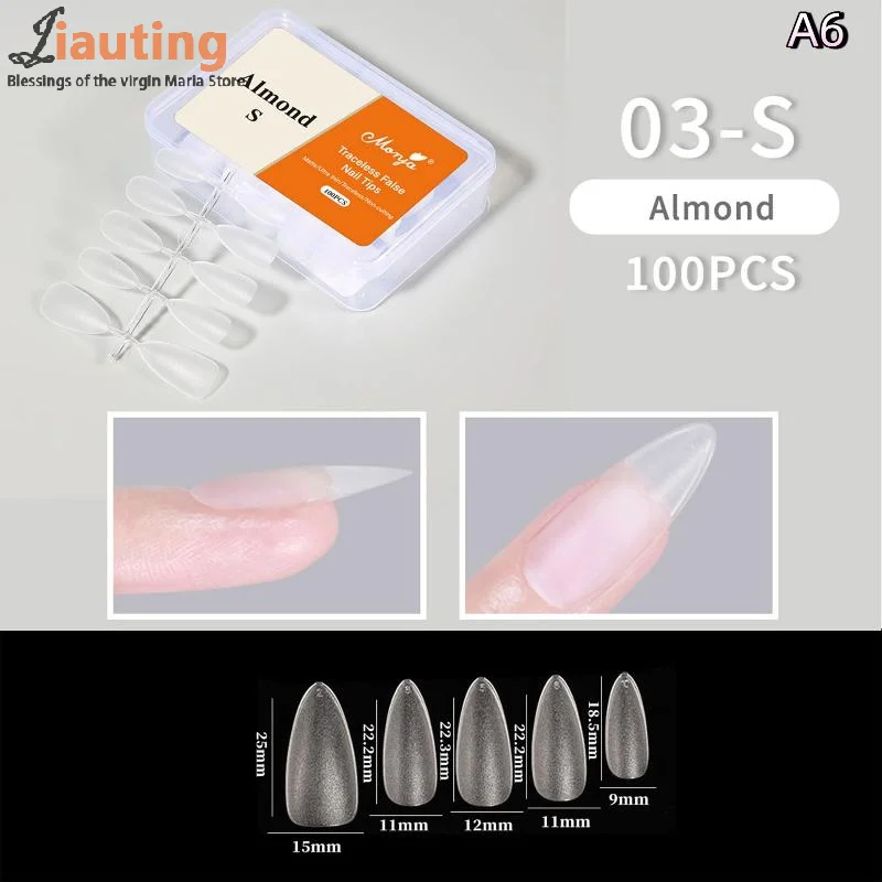 100Pcs/box Fake Nails NO Polishing No Trace Demal Press On False Thin Nail Tips For Extension Home DIY
