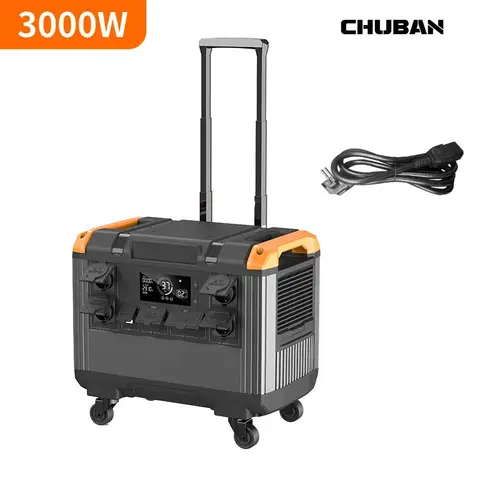 Estación de energía portátil de 2400W, 3000W, 600W, 1200W, batería de amperios de alta potencia, 230V CA, onda sinusoidal pura, piezas y accesorios opcionales para vehículos recreativos