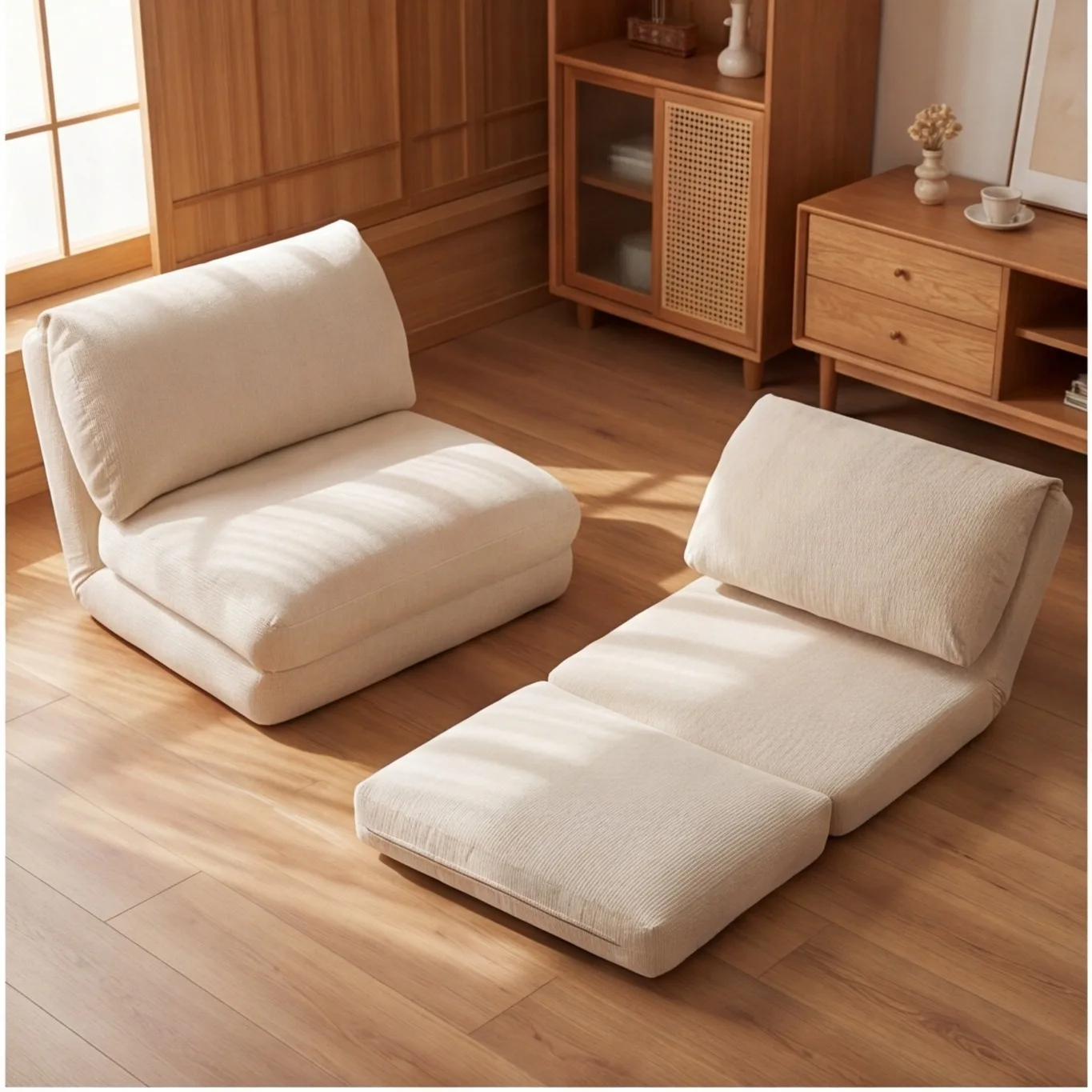 Single tatami bay window backrest sofa chair simple folding human kennel double sofa living room lazy sofa