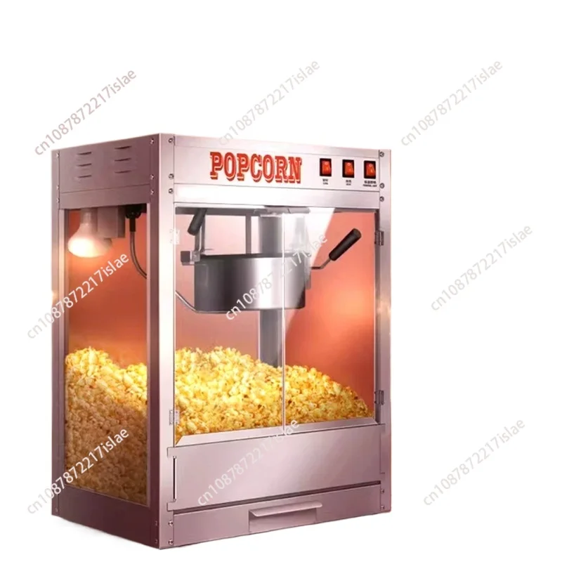 Commercial Automatic Corn Popper, Electric Popcorn and Puffed Rice Maker Machine