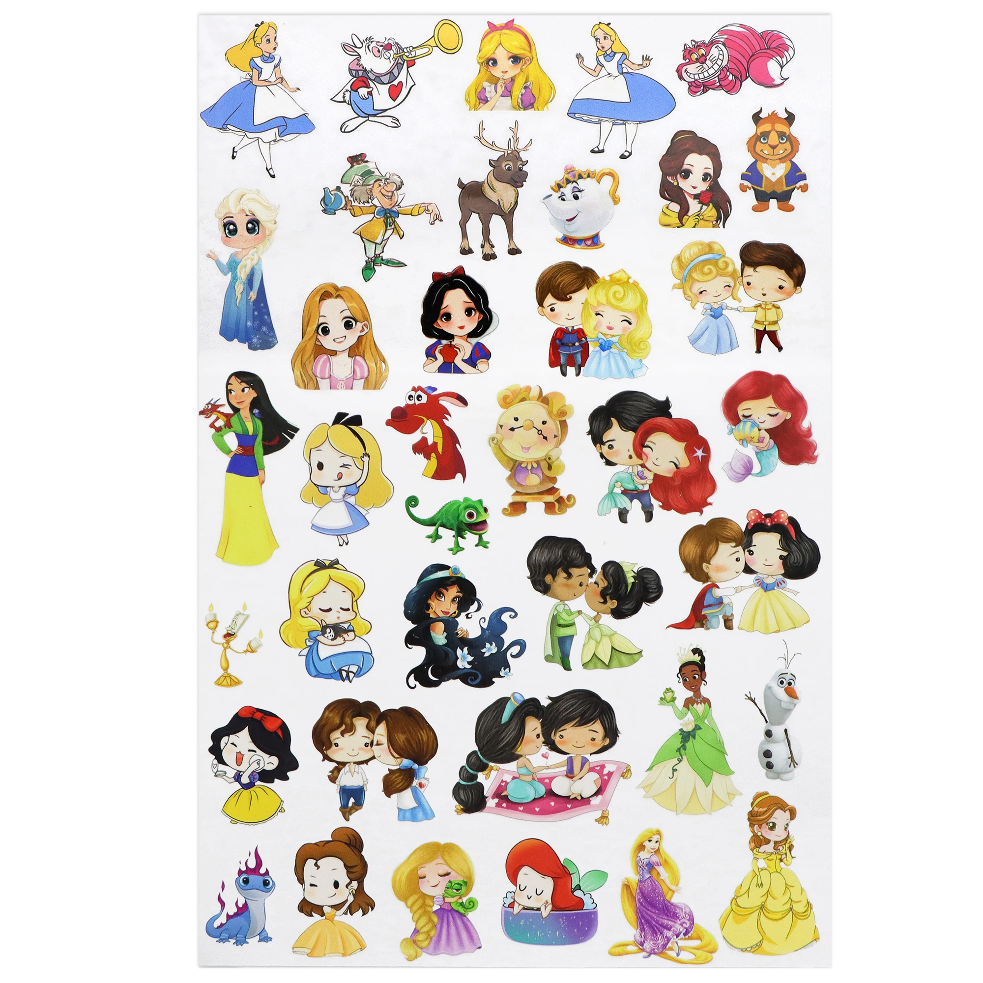 Disney Princess Stickers Waterproof Skateboard Motorcycle Guitar Luggage Laptop Bicycle Skateboard Sticker Kids Toys