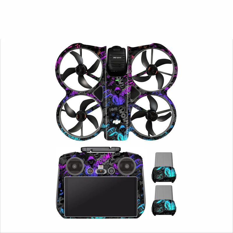 Naklejki PVC na drona DJI Avata 360, naklejki na baterię i pilot RC2, folia ochronna na AVATA360, akcesoria chroniące przed zarysowaniami. — zdjęcie produktu 6