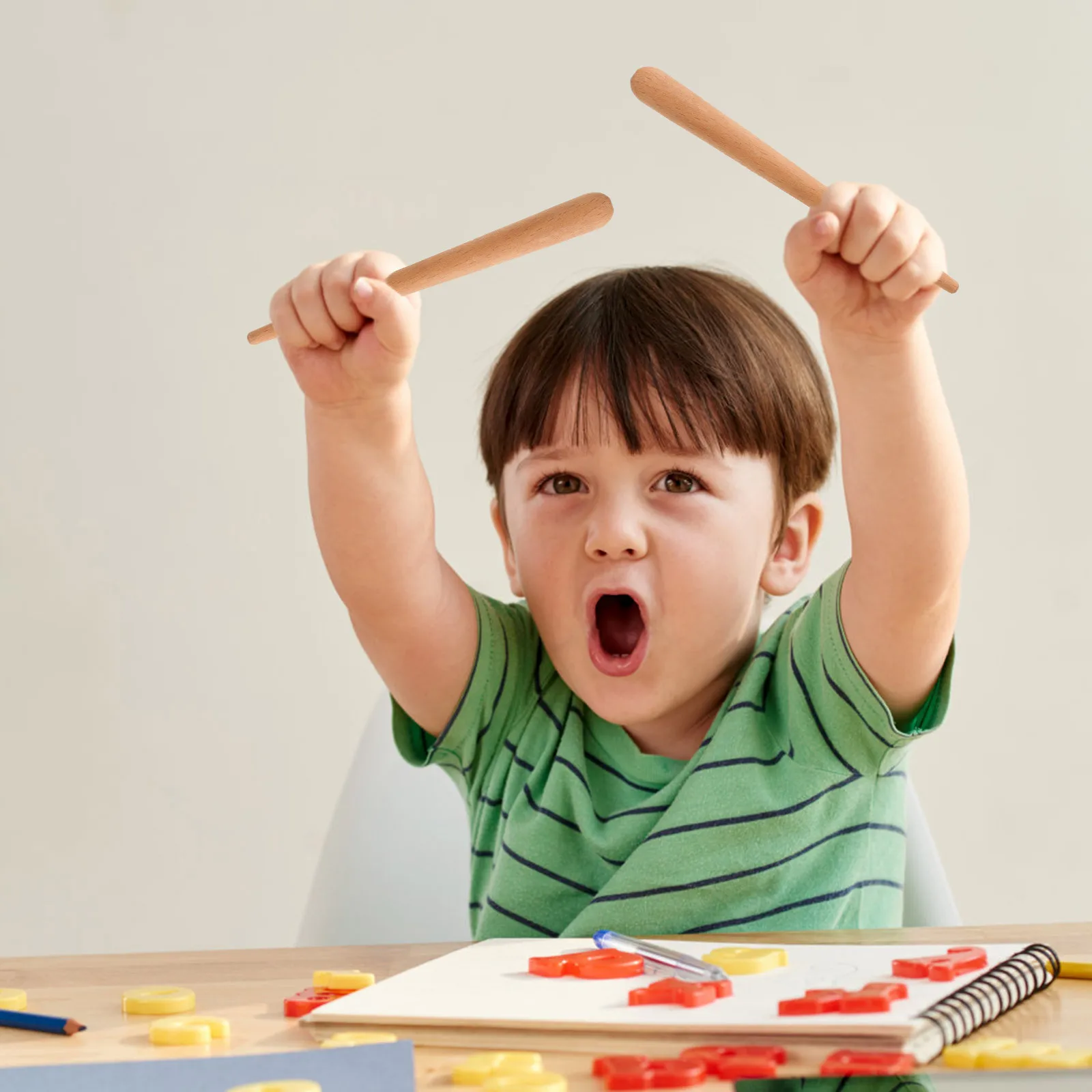 

6Pcs Wood Rhythm Sticks Smooth Rounded Edges Children Musical Sticks Guiro Percussion Instrument Practice Performance