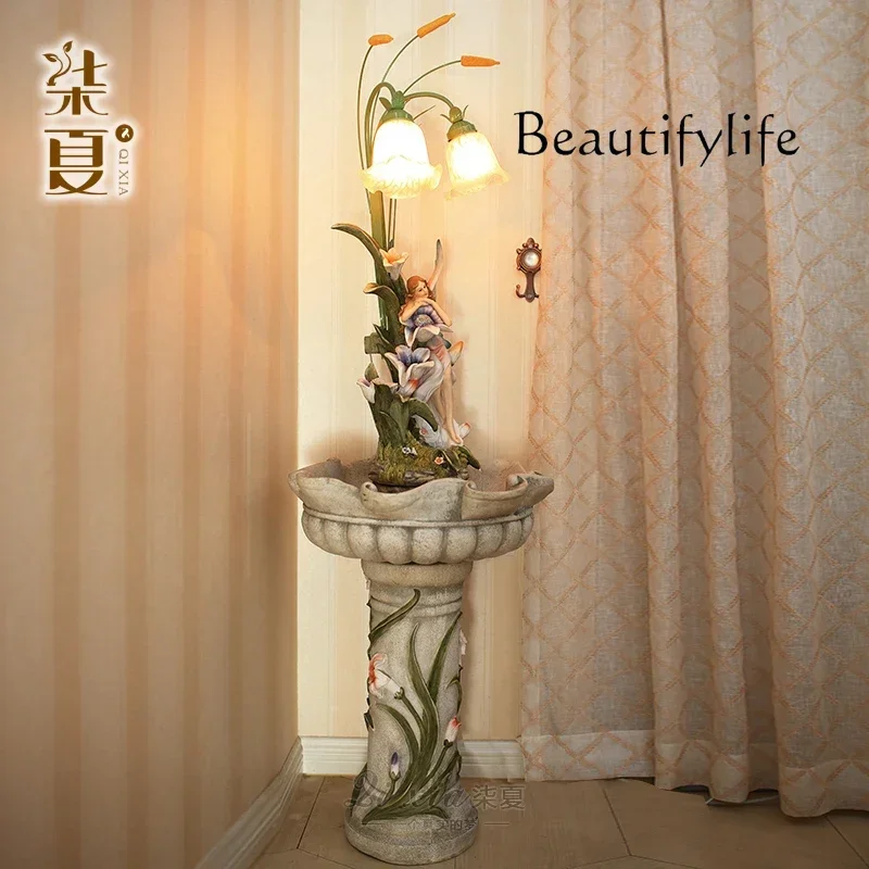 

European floor-to-ceiling running water living room TV cabinet decoration ornament large home humidifier gift