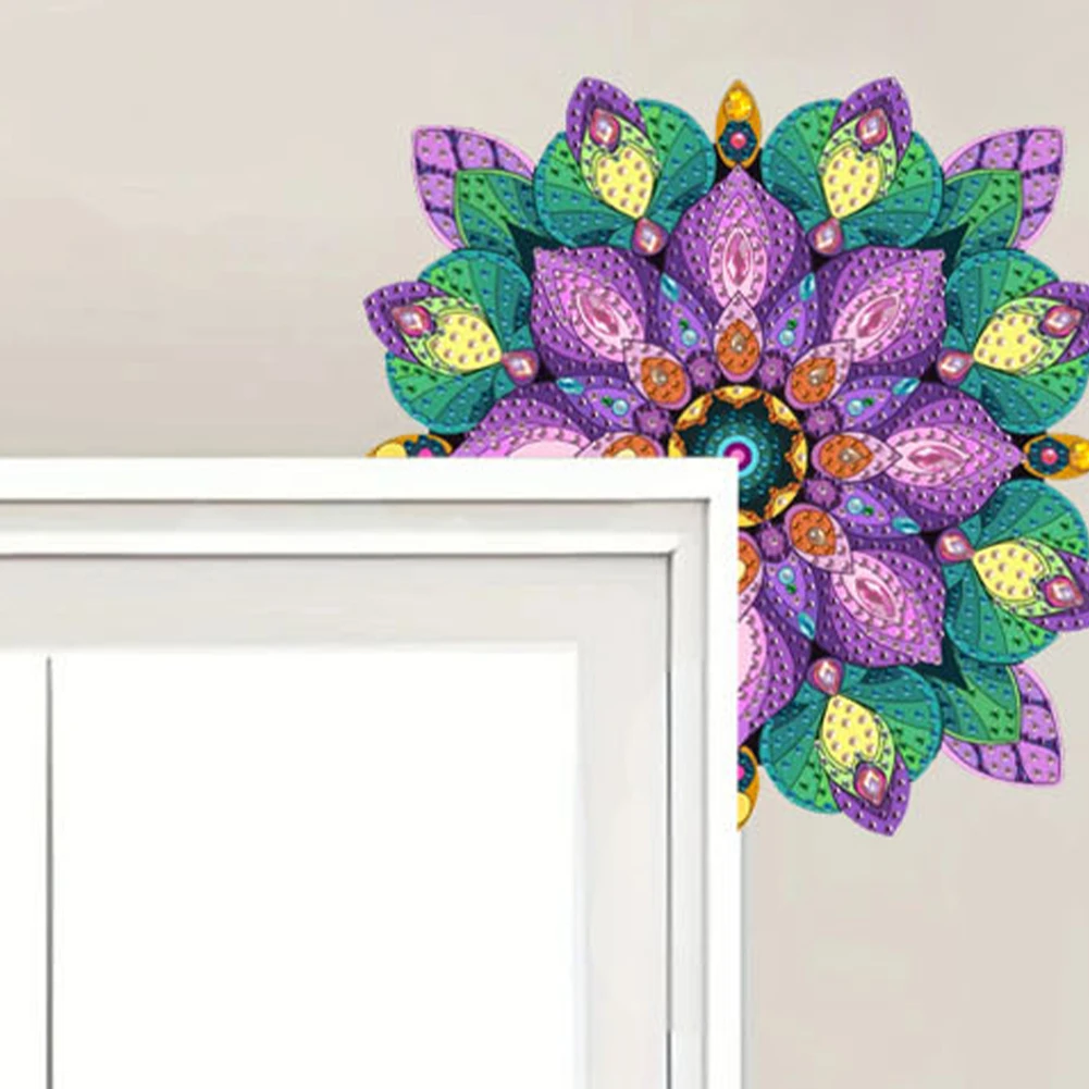 

Mandala Diamond Painting Art Door Right Angle Sign for Indoor Outdoor Wall