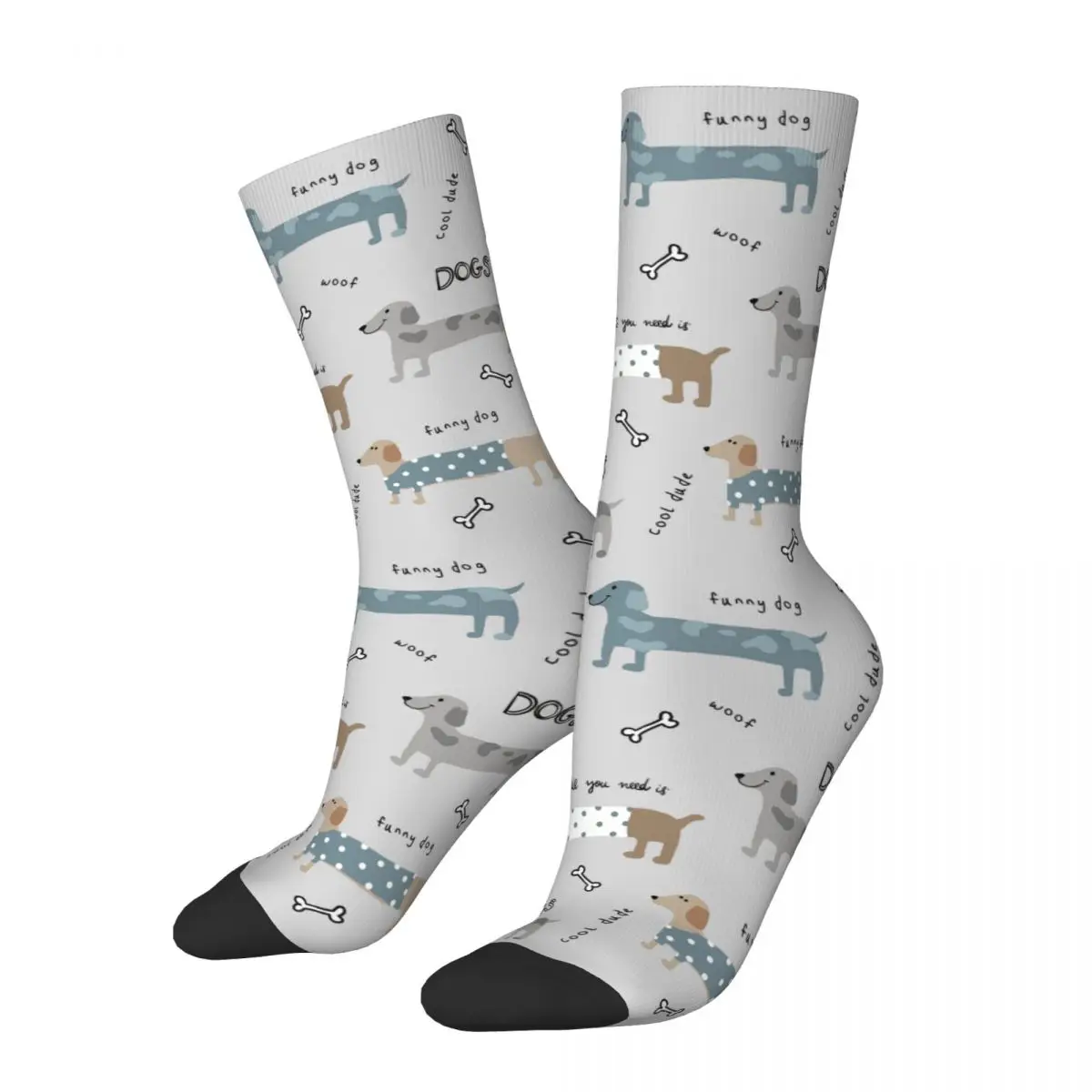 

Happy Men's Socks Cool Dude Funny Dogs Retro Harajuku Dachshund Dog Hip Hop Casual Pattern Crew Crazy Sock Gift Printed