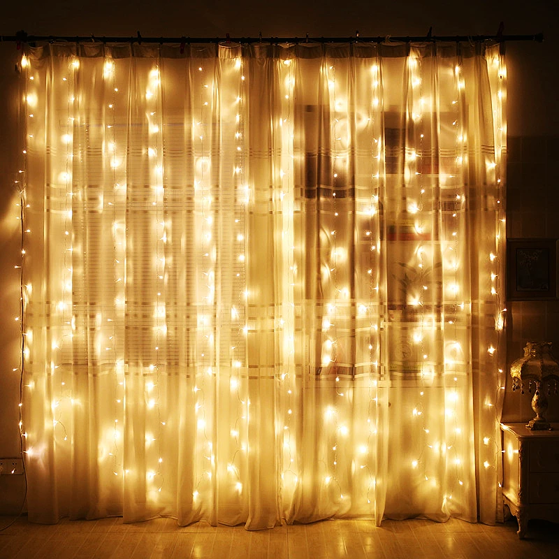 Curtain Garland Led String Lights Festival Christmas Decoration 8 Modes Usb Remote Control Holiday Fairy Lights For Bedroom Home