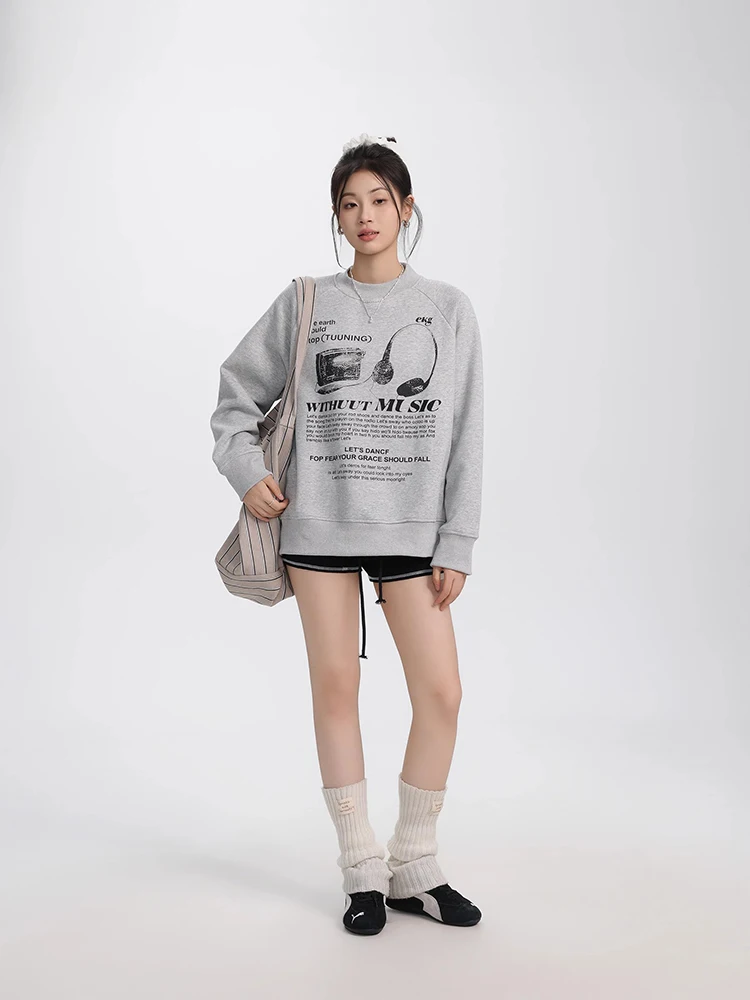 Women Sweatshirts Casual Long Sleeve Hoodies Letter Print Loose Oversized Hoodie Pullovers Harajuku Sweatshirt Female Tops