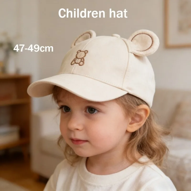 

Baby Boy Girl Baseball Cap 47-49cm 1-3 Years Toddler Kid Hat Cute Cartoon Bear Embroidery Dad Hat Snapback Adjustable Sun Visor