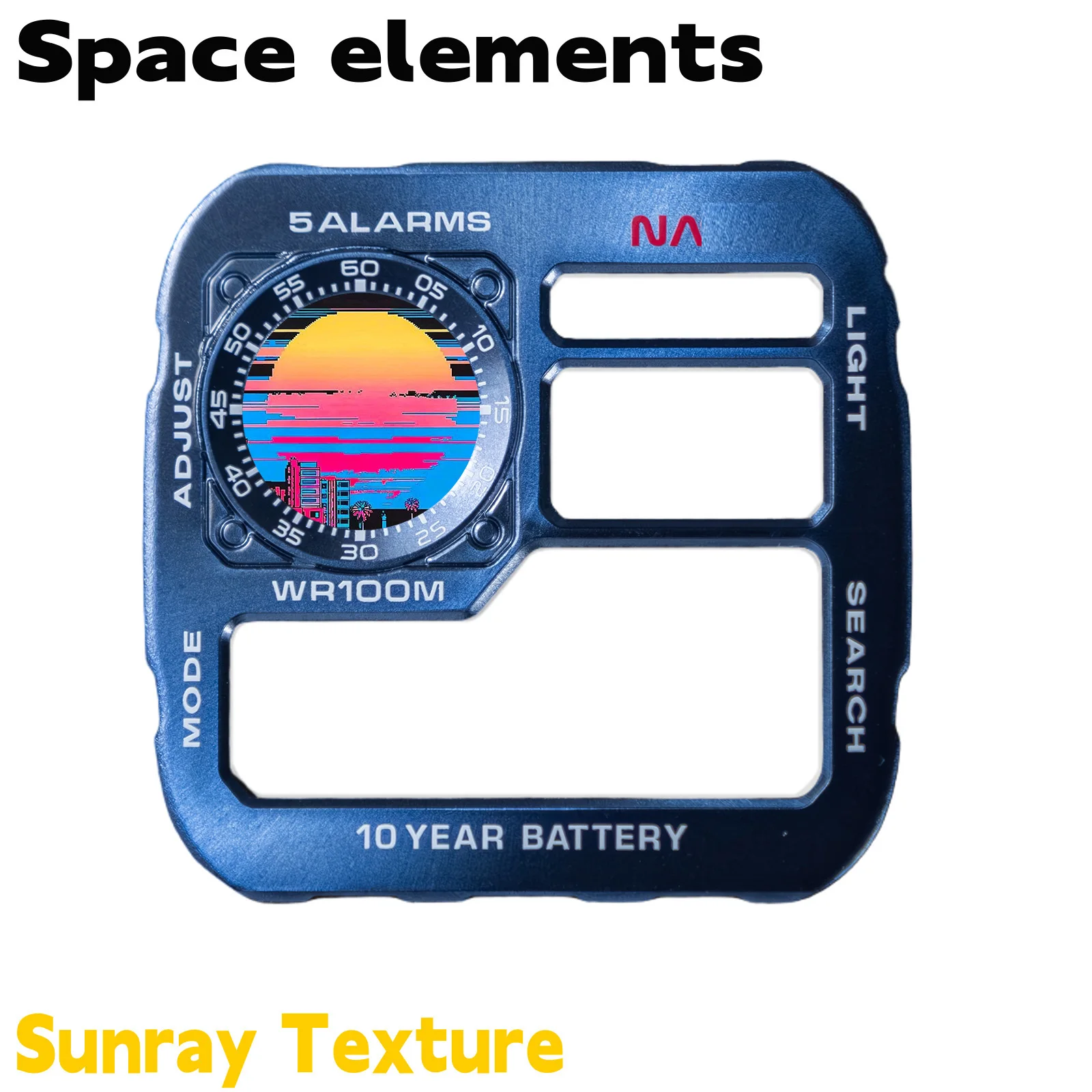 DIY Watch Sticker Faceplate Mod Compatible with Casio AE1200 Watch Dial Metal Sunray Space Style Navy White Combo Kit