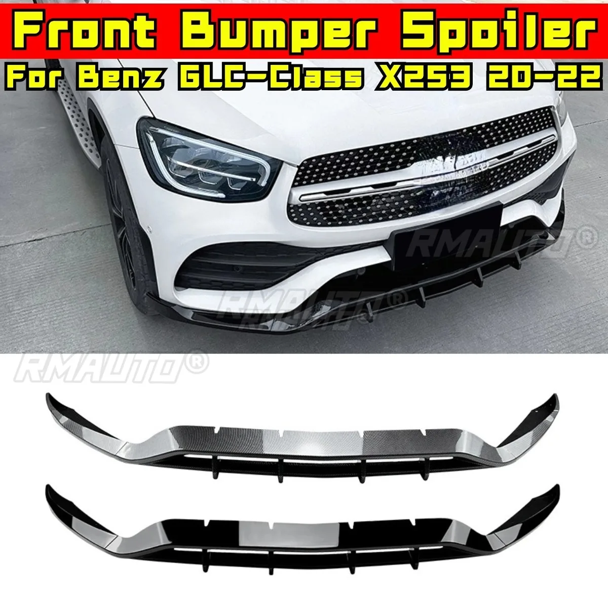 

Car Front Bumper Spoiler Lip Diffuser Modification Part For Mercedes Benz GLC-Class X253 GLC200 260 300 2020-2022 AMG