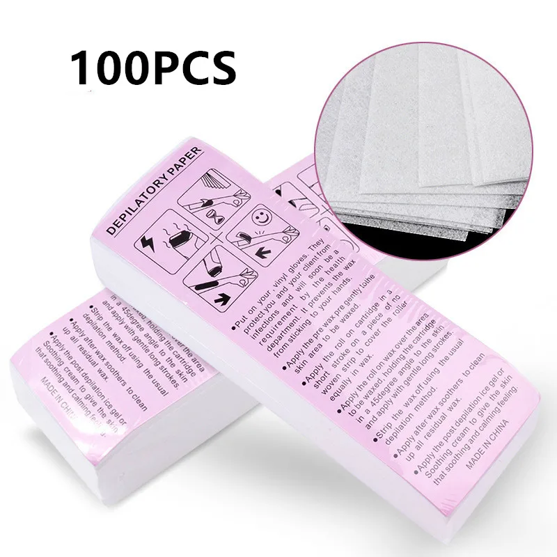 High Quality 100pcs Women Men Nonwoven Hair Removal Wax Paper Body Leg Arm Hair Removal Epilator Wax Strip Paper Roll