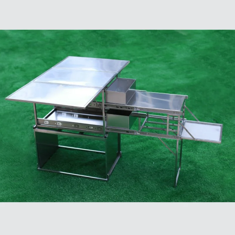 Mobile kitchen travel vehicle outdoor folding table camping kitchen utensils field portable folding equipment picnic supplies