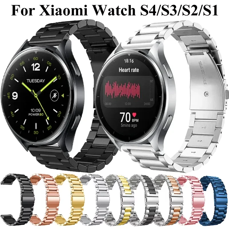 Pulseira de metal de 22mm para xiaomi watch 2 2pro, pulseira para xiaomi watch s4 s3 s2 s1 active/pro para xiaomi mi watch cor 2