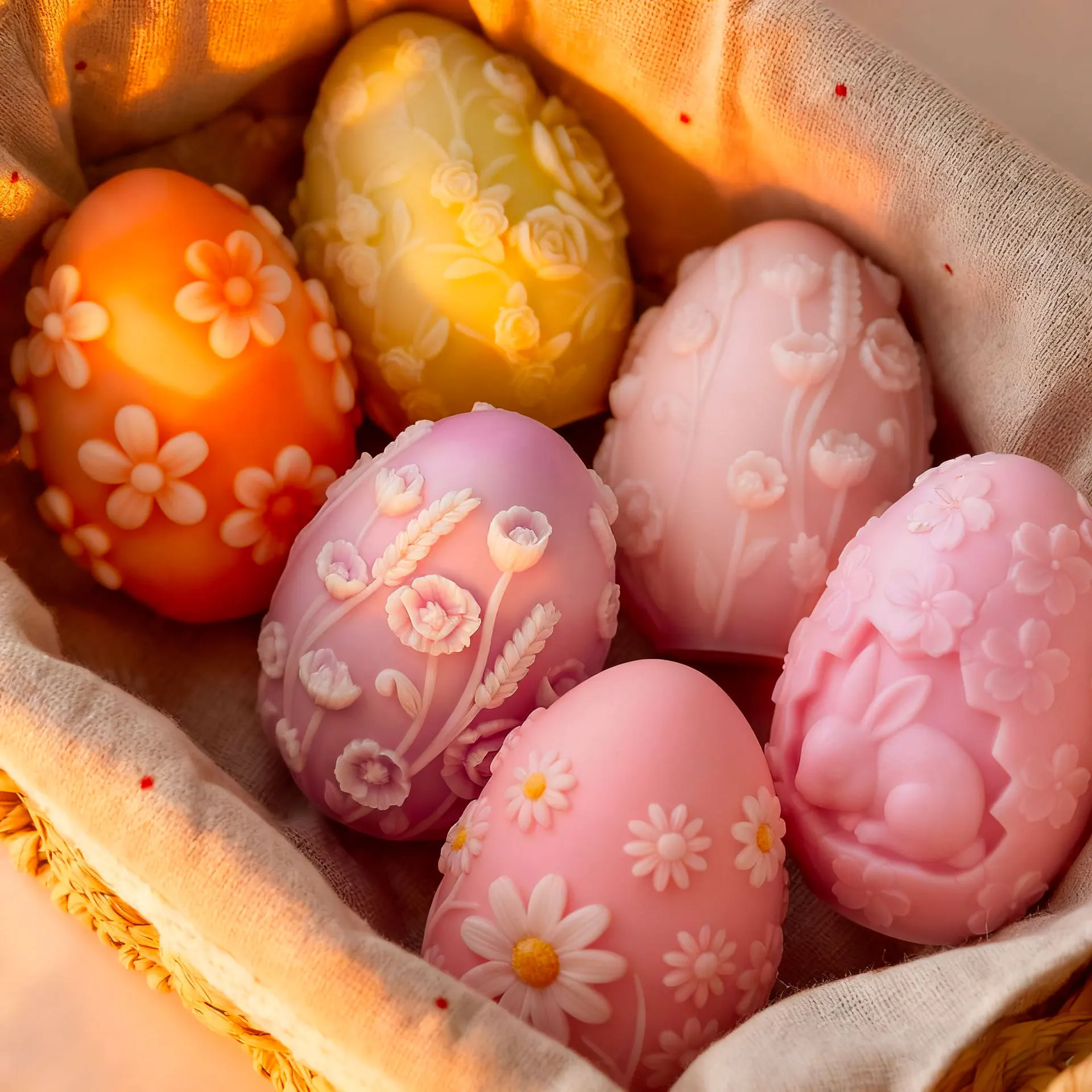 Floral Relief Easter Egg Mold 3