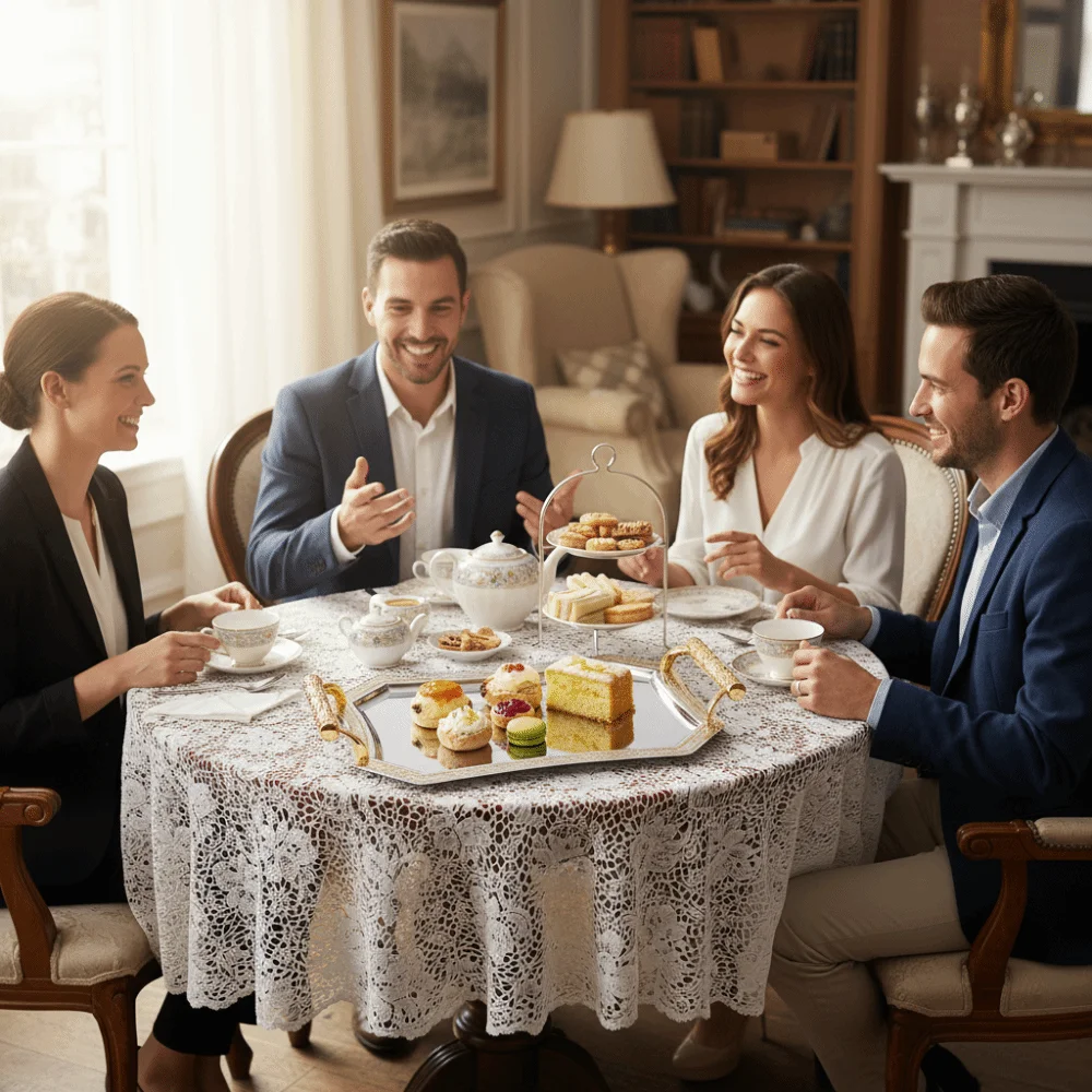 

European Style Stainless Steel Storage Tray Delicate Pattern with Handle Serving Tray Vintage Candy Dessert Plates Party