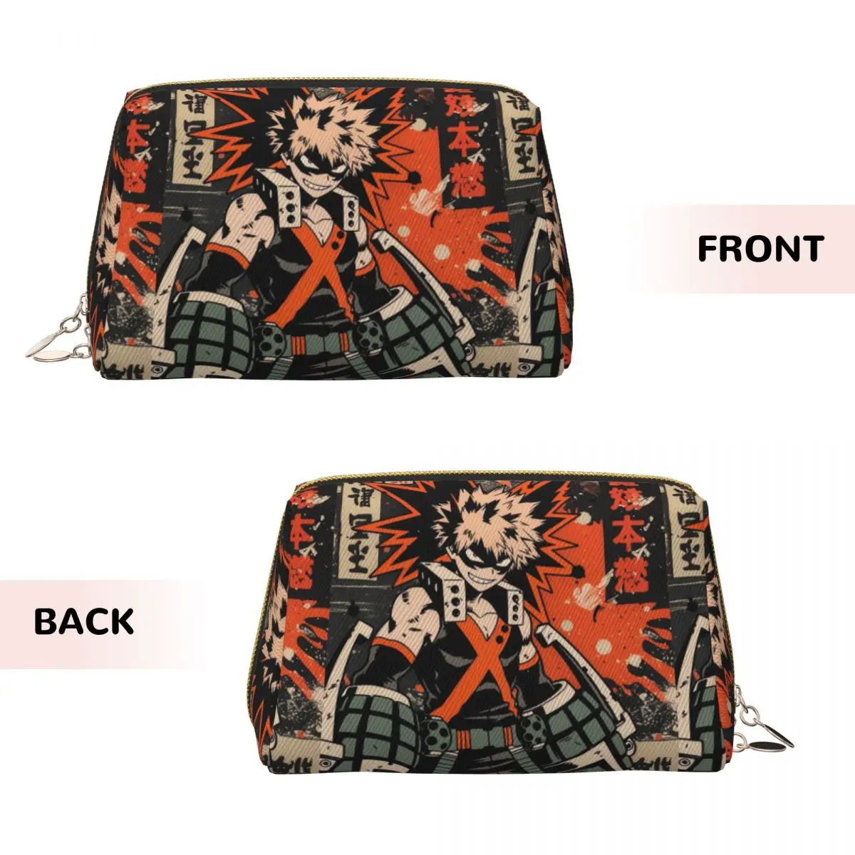 Bakugo Katsuki Boku No My Hero Academia Anime Women Cosmetic Bags Travel Makeup Organizer Pouch Toiletry Storage Dopp Kit Box