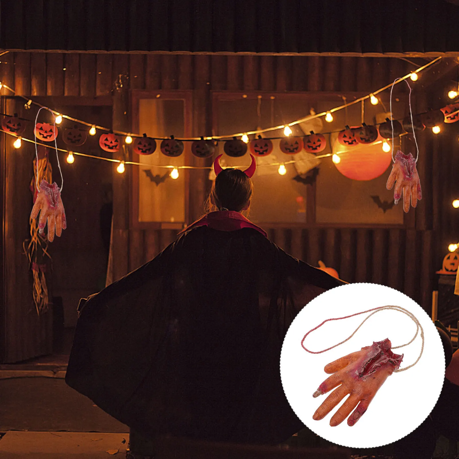 

1pc Human Body Hanging Decor Halloween Scary Decoration Creepy Broken Prank Props Hand Fake Body Parts Prank Props Party