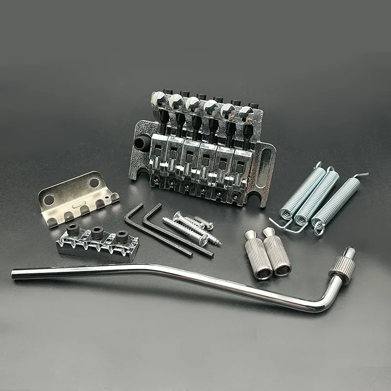 

1Set Electric Guitar Tremolo Bridge Systems with logo Double Locking Edge with Whammy Bar Black Gold Chrome Color