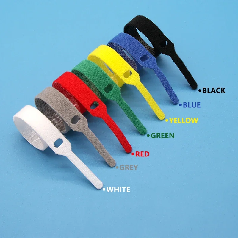 Releasable Cable Organizer Ties Mouse Earphones Wire Management Nylon Cable Ties Reusable Loop Hoop Tape Colorful Straps Tie