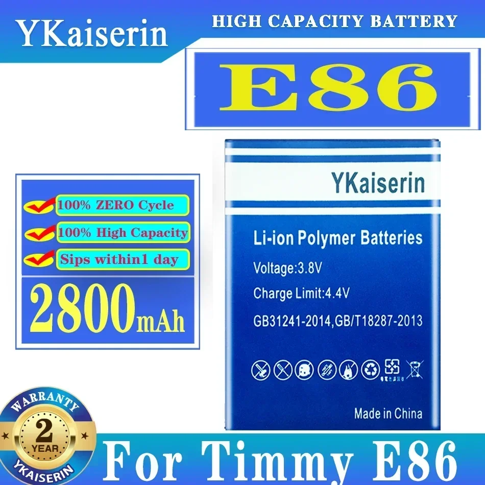 

For Timmy E86 Long-Lasting Mobile Phone Battery 2800mAh Stable